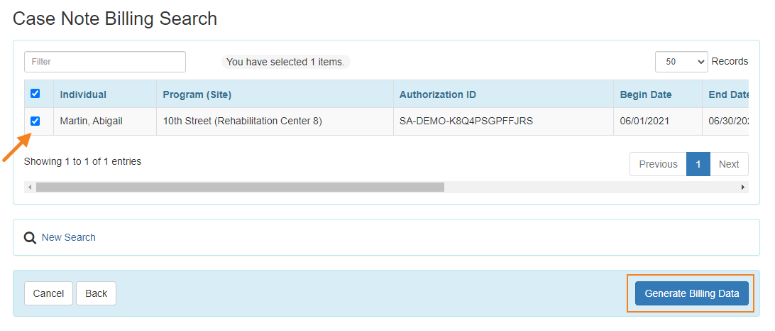 Case Note Billing