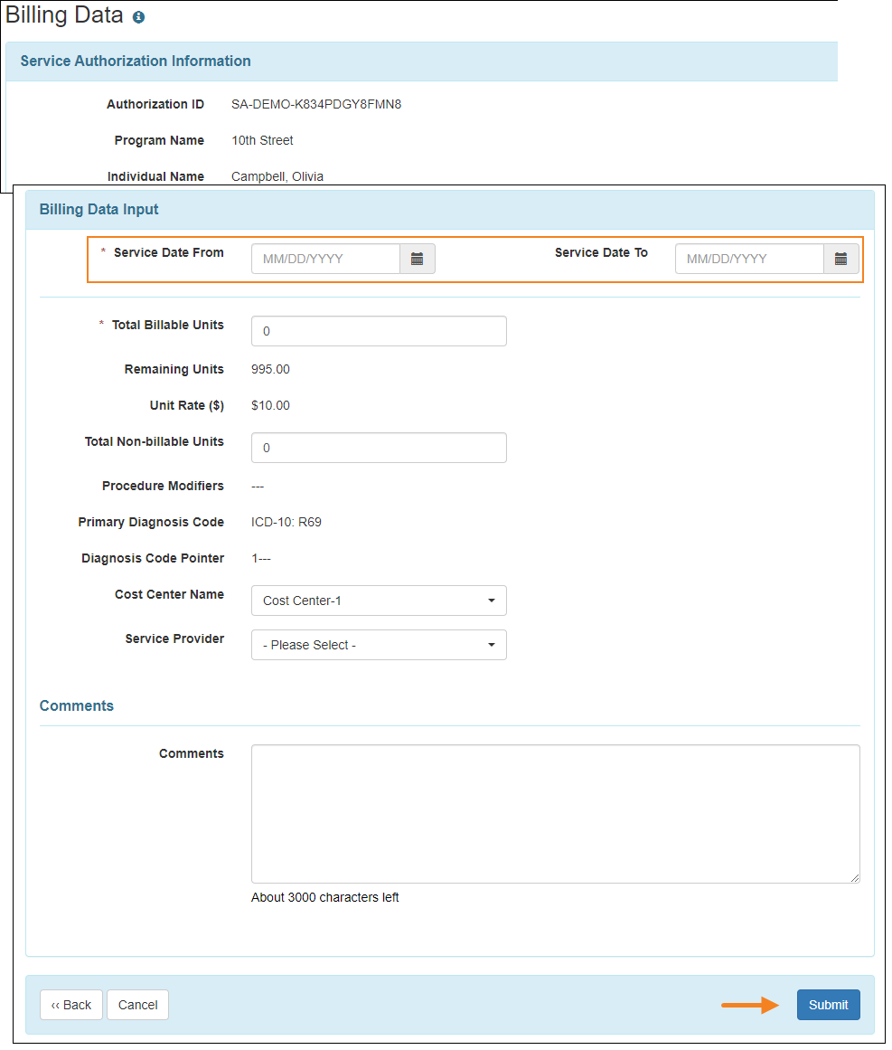 Generate Billing Data from Direct Billing