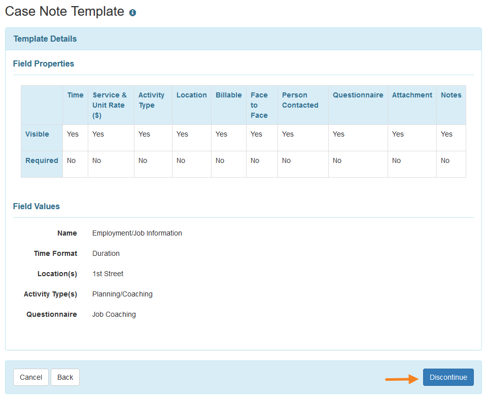 Create Search and Configure Case Note Template