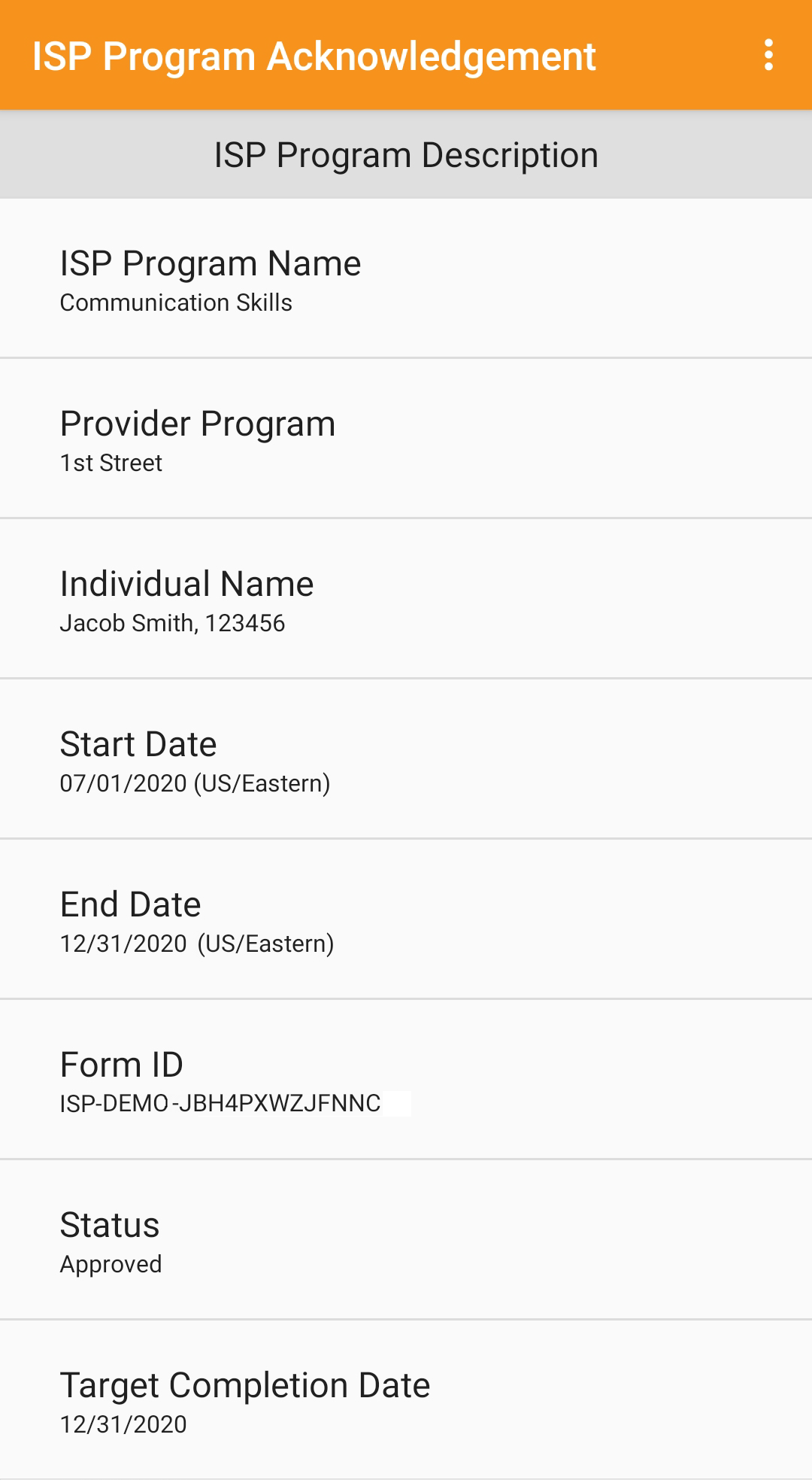 tap forms database android