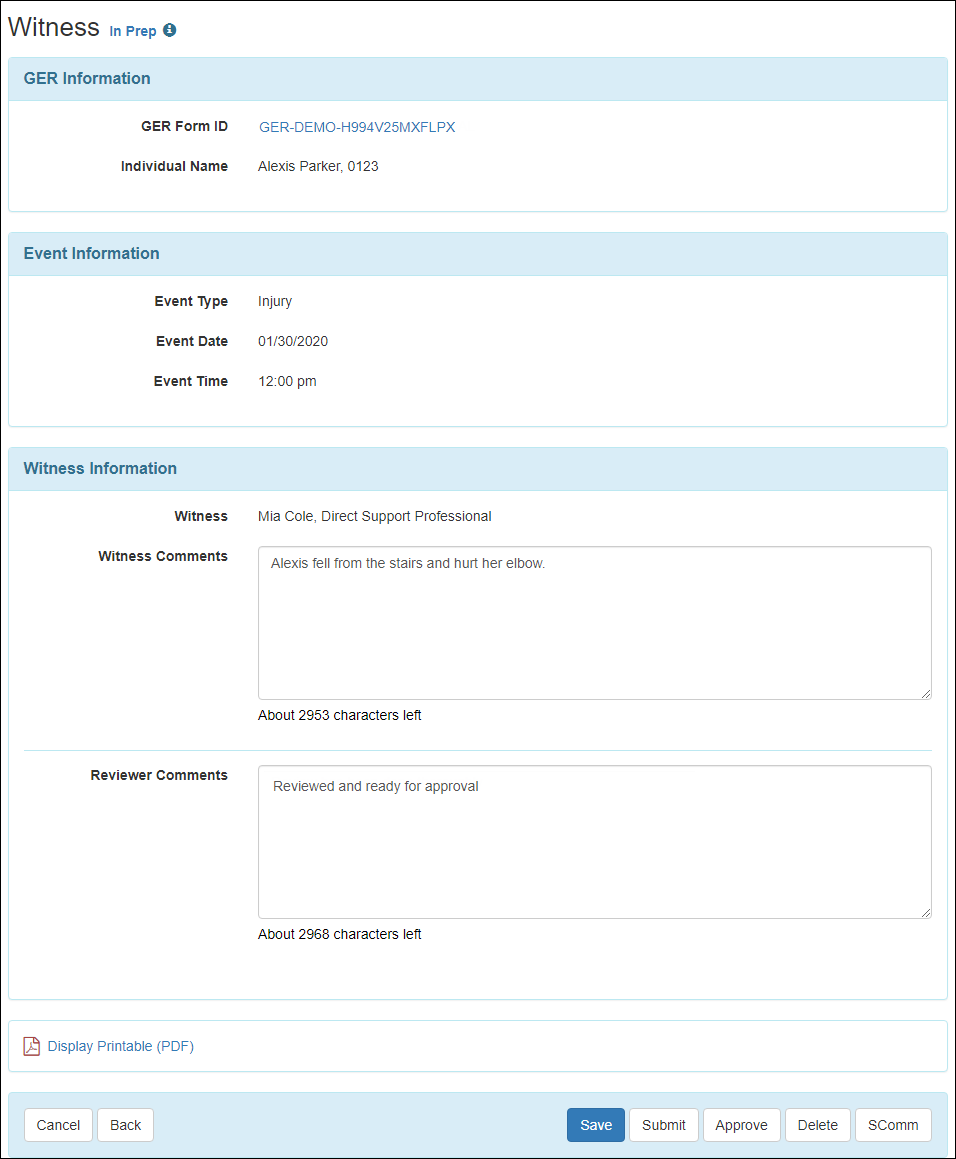 Medical Witness Release Form