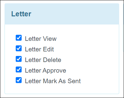Screenshot showing the new Letter roles