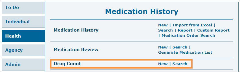 Screenshot showing the Controlled Substance section.