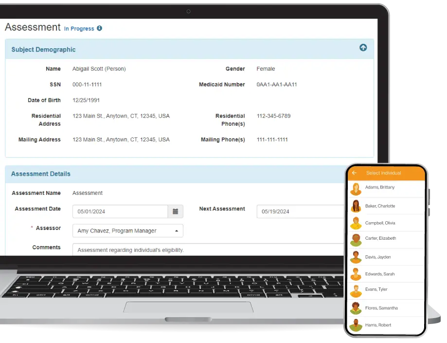 Therap App showing Therap's Information & Referral Management System Screen