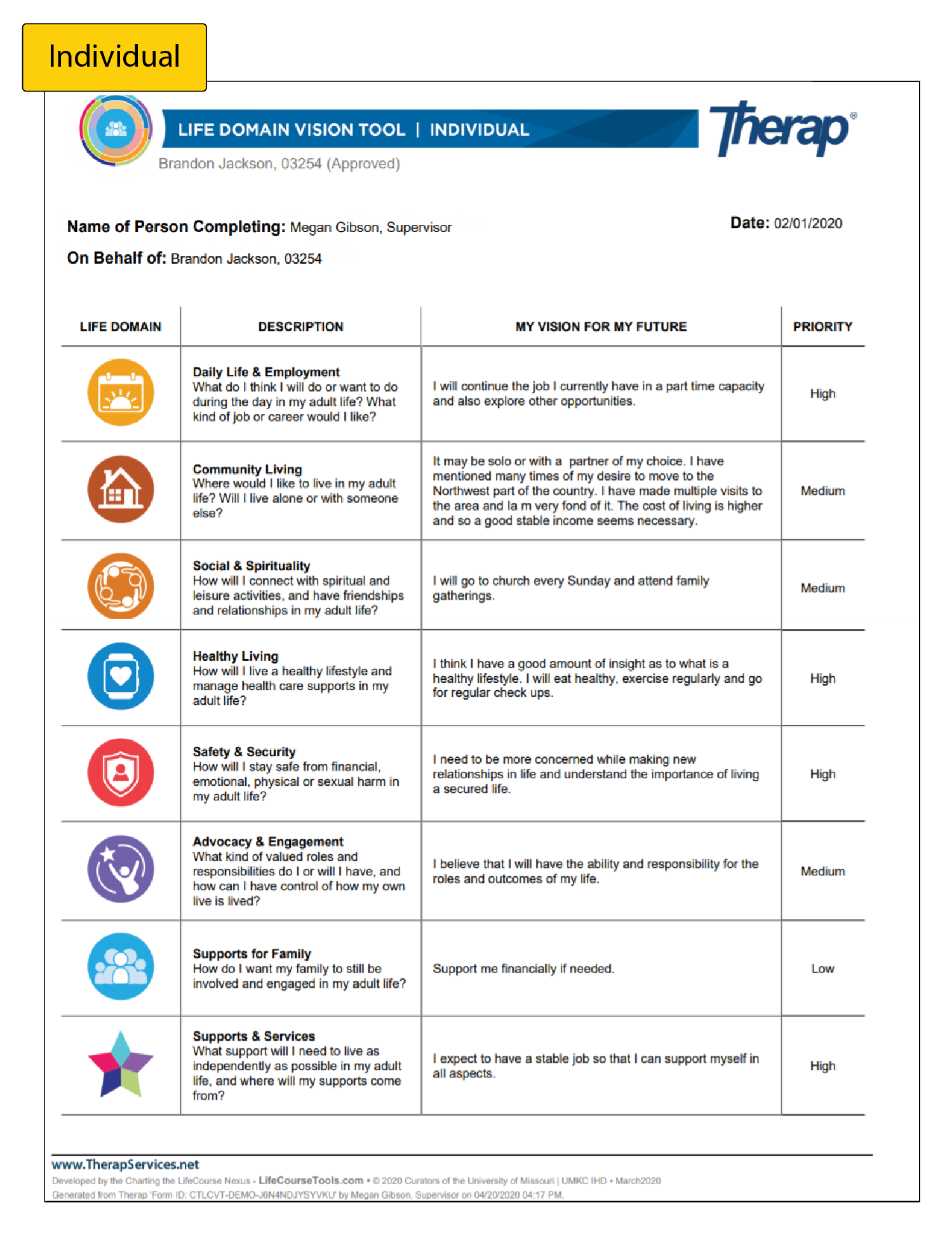 Therap Charting the LifeCourse Overview