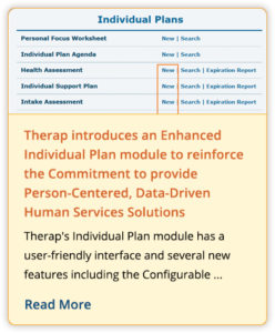 Therap introduces an Enhanced Individual Plan module to reinforce the Commitment to provide Person-Centered, Data-Driven Human Services Solutions