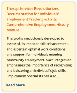 Therap Services Revolutionizes Documentation for Individuals' Employment Tracking with its Comprehensive Employment History Module