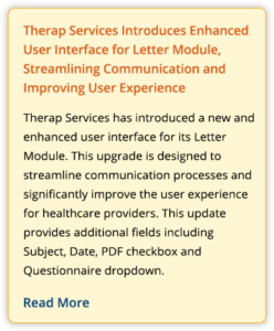 Therap Services Introduces Enhanced User Interface for Letter Module, Streamlining Communication and Improving User Experience - click to learn more